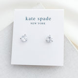 Brilliant Statements Tri-Prong Stud Earrings (Clear)