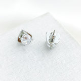 Brilliant Statements Tri-Prong Stud Earrings (Clear)
