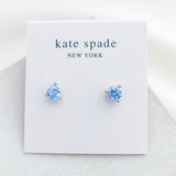 Brilliant Statements Tri-Prong Stud Earrings (Blue)