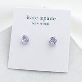 Brilliant Statements Tri-Prong Stud Earrings (Light Amethyst)