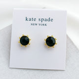 Flying Colors Bezel Stud Earrings (Jet)