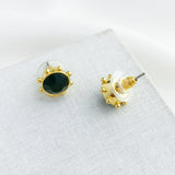 Flying Colors Bezel Stud Earrings (Jet)