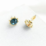 Flying Colors Bezel Stud Earrings (Montana)