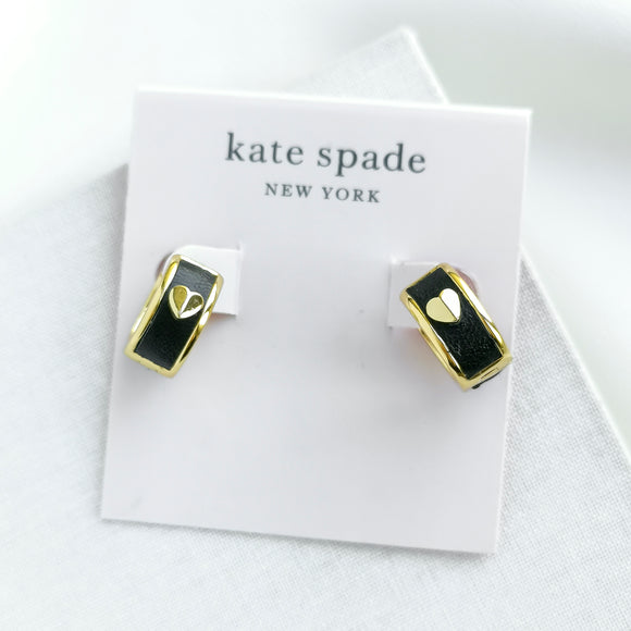 Heartful Huggies Earrings (Black)