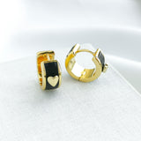 Heartful Huggies Earrings (Black)