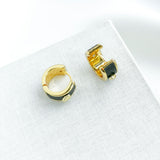 Heartful Huggies Earrings (Black)