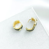 Heartful Huggies Earrings (Black)