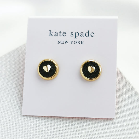 Heartful Stud Earrings (Black)