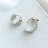 Heartful Metal Silver Huggie Earrings