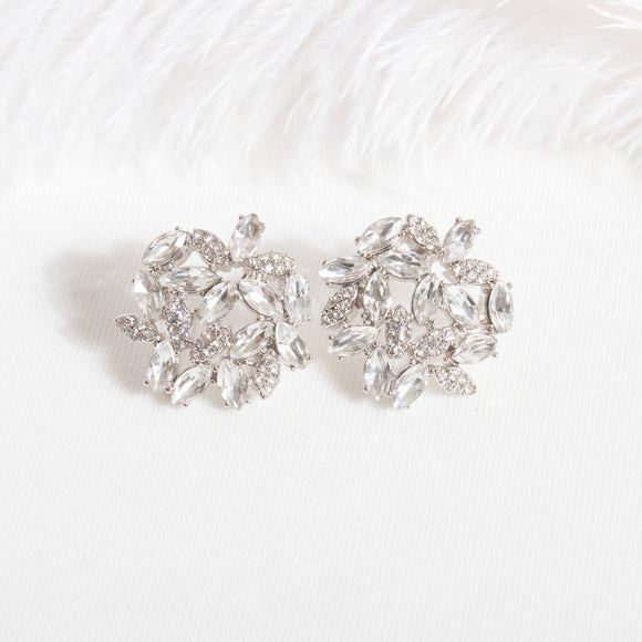 Marquise Crystal Cluster Stud Earrings