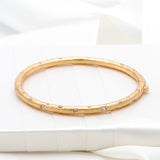 Elegant Edge Stone Bangle, Clear/Gold