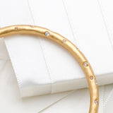 Elegant Edge Stone Bangle, Clear/Gold