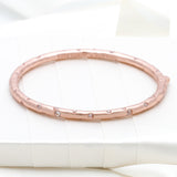 Elegant Edge Stone Bangle, Clear/Rose Gold