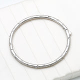 Elegant Edge Stone Bangle, Clear/Silver