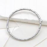 Elegant Edge Stone Bangle, Clear/Silver