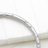 Elegant Edge Stone Bangle, Clear/Silver