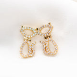 Jazz Things Up Pave Cat Earrings