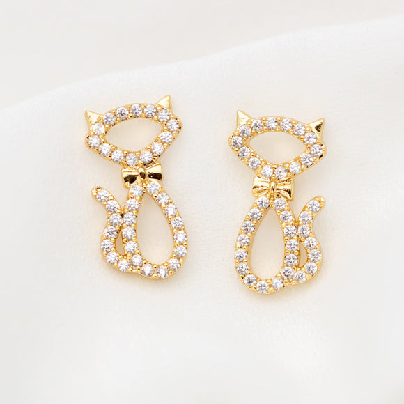 Jazz Things Up Pave Cat Earrings
