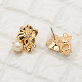 Wild Garden Pearl Flower Stud Earrings