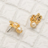 Wild Garden Pearl Flower Stud Earrings