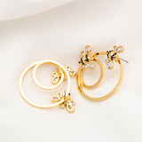 Picnic Perfect Bee Hoop Earrings