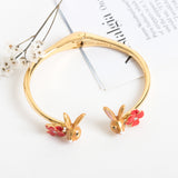 Desert Rabbit Flower Cuff Bracelet