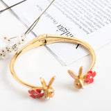 Desert Rabbit Flower Cuff Bracelet