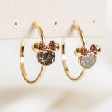 Minnie mouse stone hoops