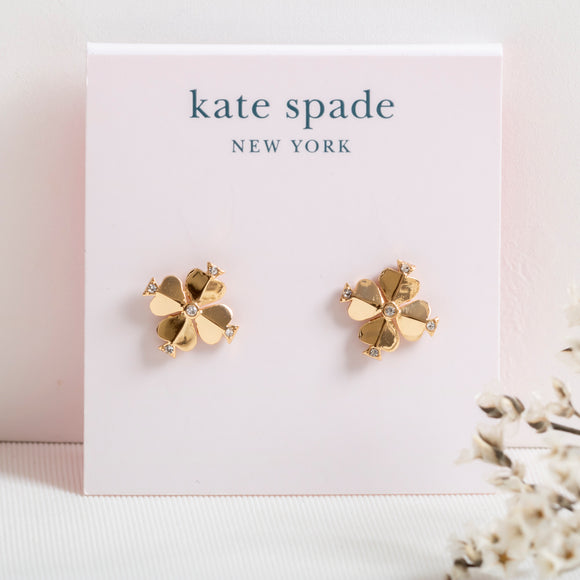 legacy logo spade flower studs earrings