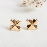 legacy logo spade flower studs earrings