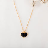 Heritage spade enamel heart mini pendant (Black)