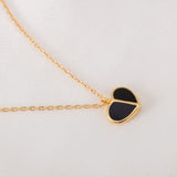 Heritage spade enamel heart mini pendant (Black)
