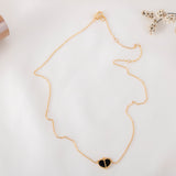 Heritage spade enamel heart mini pendant (Black)
