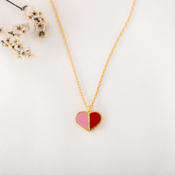 Kate Spade heritage spade enamel heart mini pendant (redmulti)