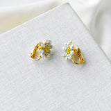 Dazzling Daisy Gold Ear Clip Earrings