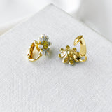 Dazzling Daisy Gold Ear Clip Earrings