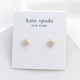 Myosotis Cross Flower Stud Earrings (Clear)