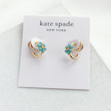 Myosotis Flower Huggies Earrings (Turquoise)