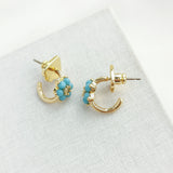 Myosotis Flower Huggies Earrings (Turquoise)