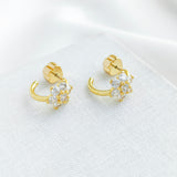 Myosotis Flower Huggie Earrings (Clear)