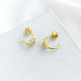 Myosotis Flower Huggie Earrings (Clear)