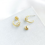 Myosotis Flower Huggie Earrings (Clear)