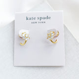 Myosotis Flower Huggie Earrings (Clear)