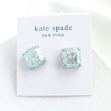 Small Square Stud Earrings (Opal Glitter)