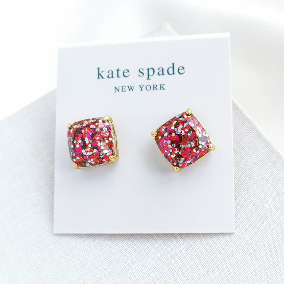 Small Square Stud Earrings (Purple)