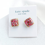Small Square Stud Earrings (Purple)