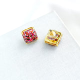 Small Square Stud Earrings (Purple)