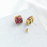 Small Square Stud Earrings (Purple)