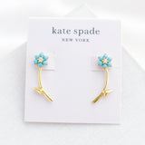 Myosotis Flower Ear Jacket Earrings (Turquoise)