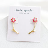 Myosotis Flower Ear Jacket Earrings (Pink Multi)